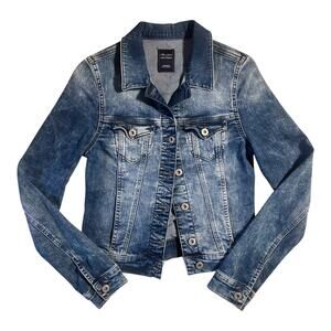 Mavi Jeans Samantha Denim Jean Jacket Women's Size XS Crop Medium-Wash EUC